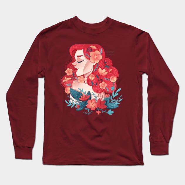 Redhead Spring girl Long Sleeve T-Shirt by Karmina Art